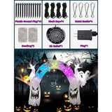 Boxtoday Halloween Inflatables,10FT Halloween Inflatable Colorful Pumpkin Ghost Decorations with Build-in LEDs, Halloween Inflatables