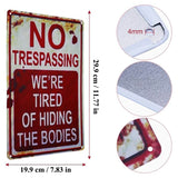 Boxtoday Halloween Decoration Warning Signs Outdoor Yard Creepy Blood Metal Beware Sign NO TRESPASSING Scary Theme Party Decor Supplies