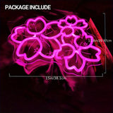 Boxtoday Sakura Neon Sign Cute Style LED Neon Light Dimmable Engraving Art Wall Light Suitable for Bedroom Playroom Florist Birthday Gift