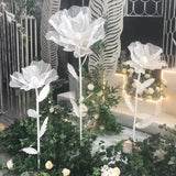 Boxtoday Organza Handmade Silk Poppy Big Flower Wedding Road Guide Chrysanthemum DIY Party Window Decoration Decoration 50cm/60cm70cm