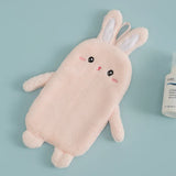 Boxtoday Absorbent Hanging Type cute rabbit Embroidered Towelette Home Decora Dual Purpose Coral Velvet Hand Towel Bathroom Supplies