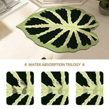 Boxtoday Bathroom Mat U Shape Leaf Absorbent Bath Foot Mats Carpet Anti-Slip Rubber Room Rugs Toilet Floor Shower Pad Entrance Door Mat