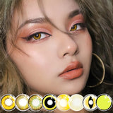 Boxtoday 2PCS/Pair Yellow Lenses For Eyes Cosplay Anime Accessories Pupils Beauty Contact Lenses Makeup Natural Eye Color Lens