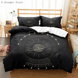 Boxtoday Black Sun Moon Star Bedding Set Bohemian Totem Line Duvet Cover Pillowcases Bedlinen Adults Bedclothes Twin Full Queen King Size