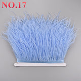 Boxtoday 10Meters Ostrich Feathers on Tape Ribbon 10-15cm 4-6" Fringe Clothes Sewing Trimmings White Trim Dress Skirt Wedding Accessories