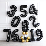 Boxtoday 44/47pcs Racing Car Black White Lattice Flag Number Foil Balloons Baby Shower Birthday Party  Family  Dinner Decoration Supplies