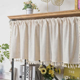 Boxtoday Nordic Style Short Curtains for kitchen Solid Cotton Linen Curtain Wine Cabinet Door Window Small Curtains Wardrobe Curtain