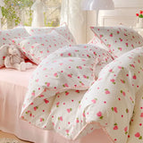 Boxtoday Pastoral Girls Flower Bedding Sets Soft Bed Linen Autumn Winter Quilt Cover Sheet and Pillowcases Simple Bedspread Home Textiles