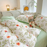 Boxtoday Ins Style Bedding Set Floral Hot Sale Single Full Queen Size Duvet Cover Kit No Filling Flat Sheet Pillowcases Cute Bed Linen