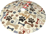 Boxtoday Dog Paw Prints Christmas Tree Skirt Xmas Supplies Large Tree Mats Christma Decorations Holiday Party for Indoor Outdoor