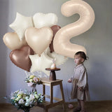 Boxtoday 18inch Cream Heart Foil Balloon Beige Foil Star Round Shape Helium Balloon for Adult Kids Birthday Wedding DIY Party Decorations