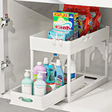 Boxtoday Under Sink Storage Organizer 1 / 2 Tier Drawer Multipurpose Hook Holder Rack Cabinet Bathroom Kitchen Organizer Storage