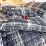 Boxtoday New Korean Style Bedding Set Kids Adults Twin Full Queen Size Bed Flat Sheet Duvet Cover Pillowcases Coffee Stripe Bed Linen