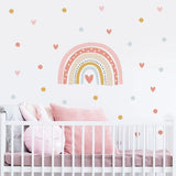 Boxtoday Boho Pink Sweet Rainbow Hearts Wall Decals Nursery Girls Boys Bedroom Decor Art Sticker Mural Posters Baby Room Home Decoration