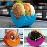 Boxtoday 4pcs Silicone Hamburger Holders Retractable Burger Clip Sandwich Hamburger Fixed Box Pancake Holders Kitchen Specialty Tools