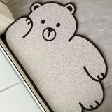 Boxtoday Doormat Entrance Hallway Printed Coil PVC Material Carpet Non-Slip Floor Rugs Bear Cat Dog Front Door Mat alfombra cocina