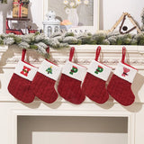 Boxtoday Christmas Stockings Decorations Knitted Socks with Letter Knit Stocking, Alphabet Pendant Gift Bag Xmas Stockings Personalized