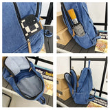 Boxtoday Gift Denim Backpacks Y2K Women's Backpack Canvas Shoulders Bag Sports Knapsack Quality Packbag Vintage Rucksack Student Jeans Mochila