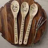 Boxtoday Set of 3 Kitchen Witch Decorative Spoon Wood Burning Halloween Kitchen Favor for Family Halloween Decor Home 2024 Supplies Party