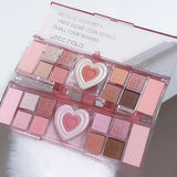 Boxtoday 12Colors Love Heart Pink Eyeshadow Palette Natural Cool Tone Low Saturation Matte Eye Shadow Pallet Brown Korean Makeup Cosmetic