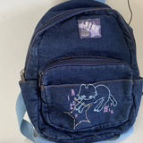 Boxtoday Gift Japanese Simple Kawaii Cat Backpack Denim Handbag Shoulder Bags Large Capacity Student Schoolbag Cute Women Backpack