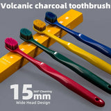 Boxtoday  New Volcanic Charcoal Toothbrush Widen Soft Eco Friendly Portable Fiber bursh Premium Oral Hygiene Care Dropshipping