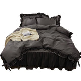 Boxtoday Luxury Black Princess Bedding Sets Kawaii Bed Skirt Sheet Pillowcase Fashion Girl Duvet Cover 4 Pieces Home Decoration