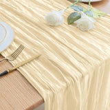 Boxtoday 10pcs Voile Cheesecloth Table Runner Wedding Semi-Sheer Gauze Dining Table Decoration for Party Banquet Arches Draping Fabric