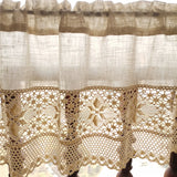 Boxtoday Retro Tassels Short Curtains For Kitchen Beige Cotton Linen Lace Half Tulle Curtain Wine Cabinet Door Christmas Decor Curtain