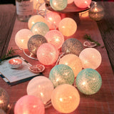 Boxtoday 20 LED Cotton Ball Garland String Lights Christmas Fairy Lighting Strings for Outdoor Holiday Wedding Xmas Party Home Decoration