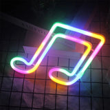 Boxtoday USB/Battery LED Neon Sign Lights Party Wall Art Decor Room Bar Beer Neon Lamps Wall Hanging Neon Signs Musical Note Night Lights