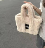 Boxtoday Gift Casual Plush Tote Bag Women Autumn Winter Fur Large Capacity Handbag Ladies Harajuku Aesthetic Messenger Bag Handbags