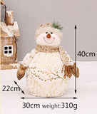 Boxtoday 48cm -75cm Printed Fabric Plush Scalable Snowman Doll Christmas Family Party Decorative Ornaments Happy 2024 New Year