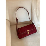 Boxtoday Gift Velvet Vintage Wine Red Underarm Bag Design Sense High-End Fashion Women 2023 New Wedding Bag Texture Simple Square Shoulder Bag