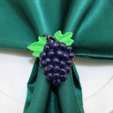 Boxtoday 20Pcs Purple Grapes Napkin Rings Fruit Lemon Napkin Holder Buckles for Friends Gather Kitchen Party Wedding Table Decor