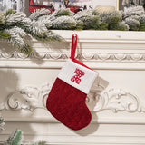 Boxtoday Christmas Stockings Decorations Knitted Socks with Letter Knit Stocking, Alphabet Pendant Gift Bag Xmas Stockings Personalized