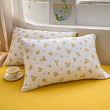 Boxtoday Ins Floral Bedding Set Yellow Flower Duvet Cover No Filler Pillowcase Flat Sheet Kids Adult Single Double Size Bedspread