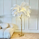 Boxtoday Nordic Ostrich Feather Led Floor Lamp Copper Resin Living Room Home Decor Indoor Lighting Bedroom Bedside Standing Table Light