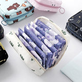 Boxtoday Cute Sanitary Napkin Storage Bag Tampon Storage Organizers Cartoon Mini Makeup Bag Girls Sanitary Napkin Storage Organization