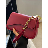 Boxtoday Gift High-End Texture Niche Design Red Shoulder Bag Female New Fashion Autumn Winter Underarm Wedding Bag Chain Crossbody Pack