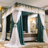 Boxtoday  Palace Mosquito Net with U-shaped Track Frame Romantic Lace Shading Bed Curtain Canopy Nets Three-door Bedcover Home Decoration