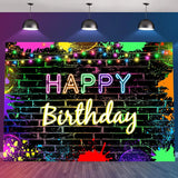 Boxtoday Birthday Banner Print Glowing Photographic Background Celebration-Ready Fluorescence Backdrop for Photography Props