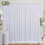 Boxtoday 2pcs 5x8/10ft Wrinkle Free White Satin Backdrop Curtains For Wedding Birthday Parties Photography Background Baby Shower Decor