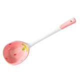 Boxtoday 1Pc Cute Strawberry Ceramic Soup Spoon Ice Cream Hand Painted Coffee Dessert Long Handle Spoon Kitchen Tableware Accessories