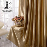 Boxtoday Deluxe Curtains for Living Dining Room Bedroom Gold Semi-Obscure Gold Lining