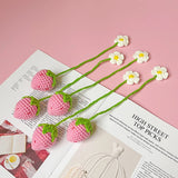 Boxtoday New Handmade Crochet Strawberry Hanging Ornament Daisy Flower Handbag Decor Knitting Key Pendant Home Table Decor Kid Gift DIY