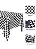 Boxtoday 137x274cm Party F1 race black and white checkered tablecloth Waterproof and stain-proof disposable tablecloth