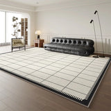 Boxtoday Black Beige Plaid Carpet Comfortable Easy Clean Non Slip TPR Rugs Modern Luxury Decoration Large Size Living Room Carpets Tapete