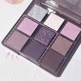 Boxtoday New Dream Girl Nine-color Eyeshadow Tray Smoke Lace Pearl Matte Highlight Gray Purple Spice Multi-functional