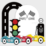 Boxtoday Race Car Traffic Lights Cardboard Cutout Fast One Backdrop DIY Boy Birthday Baby Shower Racing Theme Party Decoration Supplies